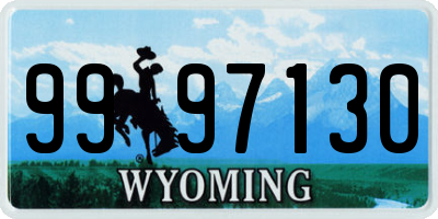 WY license plate 9997130