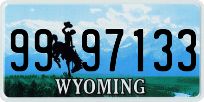 WY license plate 9997133