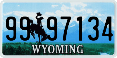 WY license plate 9997134
