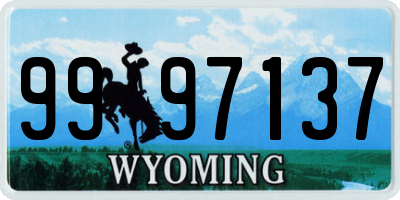 WY license plate 9997137