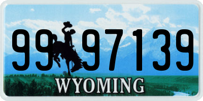 WY license plate 9997139