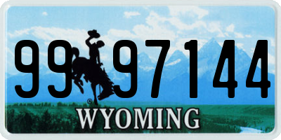 WY license plate 9997144