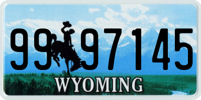 WY license plate 9997145