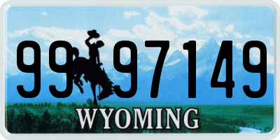 WY license plate 9997149