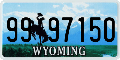 WY license plate 9997150