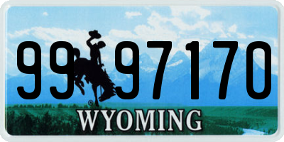 WY license plate 9997170