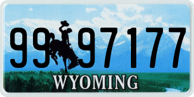 WY license plate 9997177