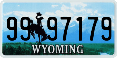 WY license plate 9997179