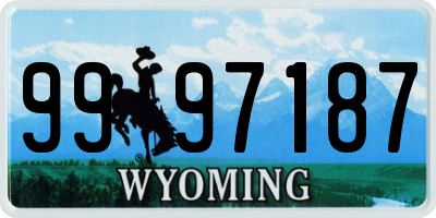 WY license plate 9997187