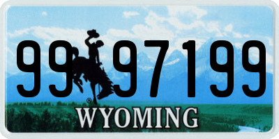 WY license plate 9997199