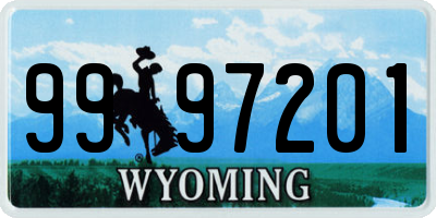 WY license plate 9997201