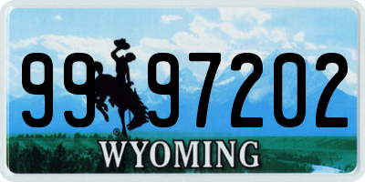 WY license plate 9997202