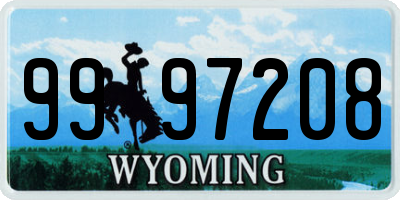 WY license plate 9997208