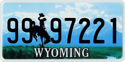 WY license plate 9997221