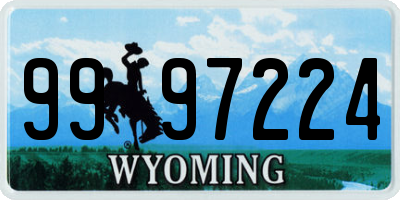 WY license plate 9997224