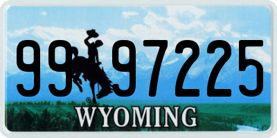 WY license plate 9997225