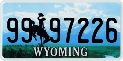 WY license plate 9997226