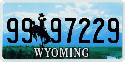 WY license plate 9997229