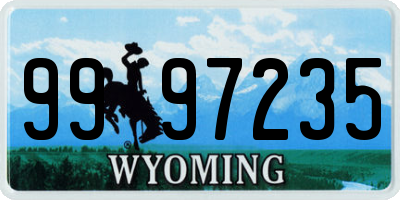 WY license plate 9997235