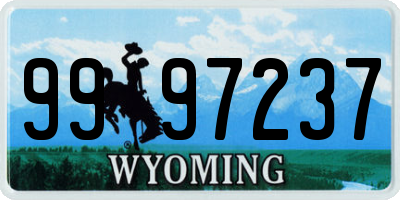 WY license plate 9997237