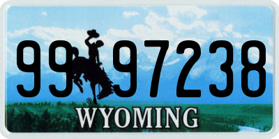 WY license plate 9997238