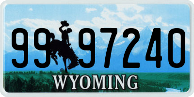 WY license plate 9997240