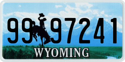 WY license plate 9997241