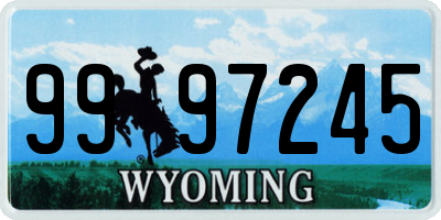 WY license plate 9997245