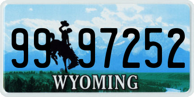 WY license plate 9997252