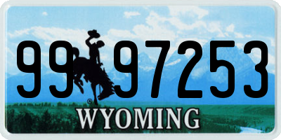 WY license plate 9997253