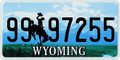 WY license plate 9997255