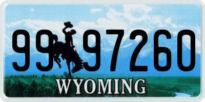 WY license plate 9997260