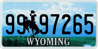 WY license plate 9997265