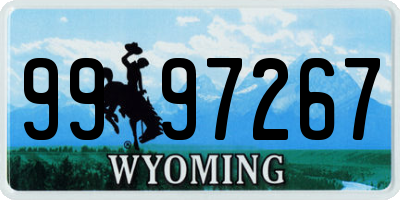 WY license plate 9997267