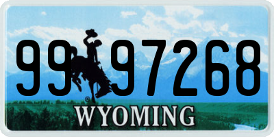 WY license plate 9997268