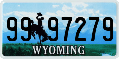 WY license plate 9997279