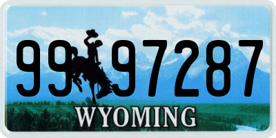 WY license plate 9997287