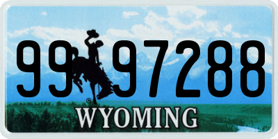 WY license plate 9997288