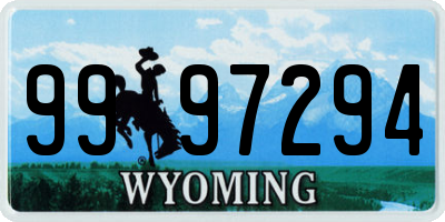 WY license plate 9997294