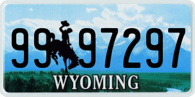 WY license plate 9997297