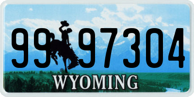 WY license plate 9997304