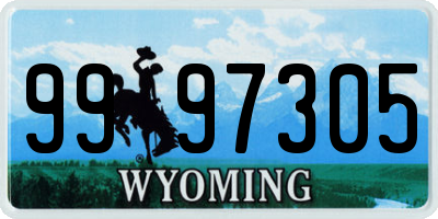 WY license plate 9997305