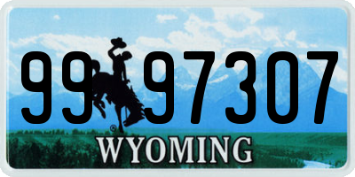 WY license plate 9997307