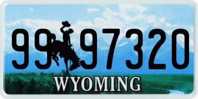 WY license plate 9997320