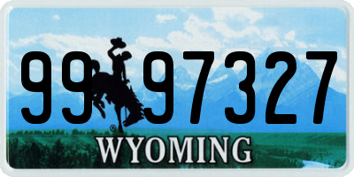 WY license plate 9997327