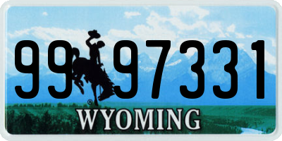 WY license plate 9997331