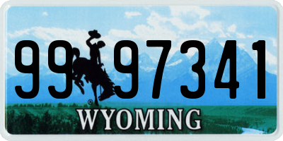 WY license plate 9997341