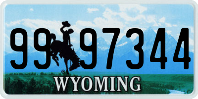 WY license plate 9997344