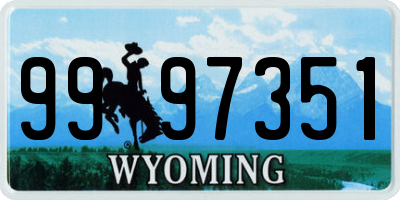 WY license plate 9997351