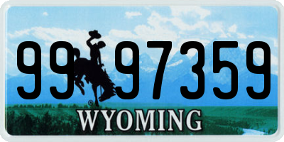 WY license plate 9997359